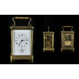 Matthew Norman Superior Quality - Large Brass Striking 8 Day Carriage Clock, With Alarm Facility.