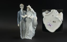 Nao by Lladro Hand Painted Figure ' Wedding Day ' Bride and Groom. Ref No 01199.