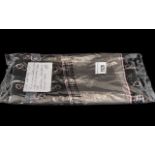 Gucci Silk Scarf, 88cm square, in shades of grey and pink with Gucci logos pattern.