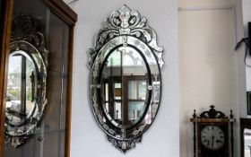 A Late 20th Century Venetian Style Wall Mirror,