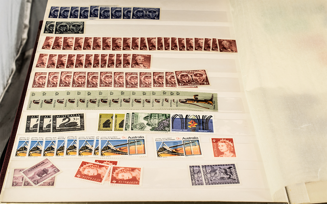 Red 16 Page A4 Stock book of Stamps from Australia and Canada. Many Mint. Lots of Duplication for - Image 2 of 5