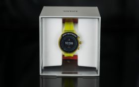 Fossil - Model DW9F1 Ultra Lightweight Touchscreen Sports Smart Watch with Yellow Strap.