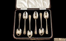 Box of ( 6 ) Solid Silver Spoons In Original Box. Fully Hallmarked for Silver and Makers Mark P.