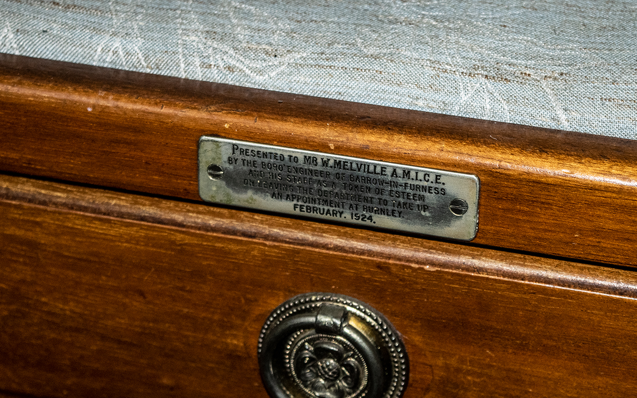 Mahogany Three-Drawer Fold Down Front Sheet Music Drawers - Piano Stool. - Image 2 of 2