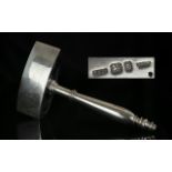 Masonic Interest Solid Silver Mallet of typical form, fully hallmarked date letter S, 1953.