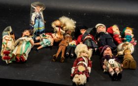 Box of Fifteen Vintage Dolls in National