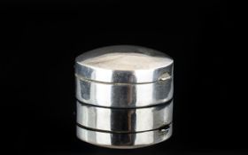 Silver Pill Box with Full Silver Hallmar