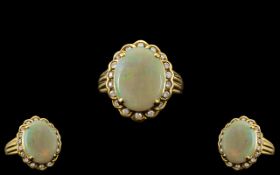 18ct Yellow Gold - Attractive Opal and D