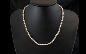 A Single Strand 16 inch Pearl Necklace w