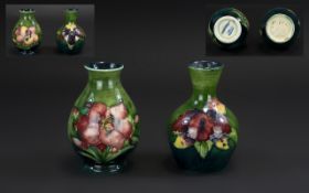 Moorcroft Pair of Tubelined Small Vases