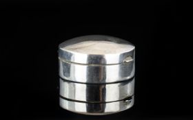 Silver Pill Box with Full Silver Hallmark. Please See Photo.