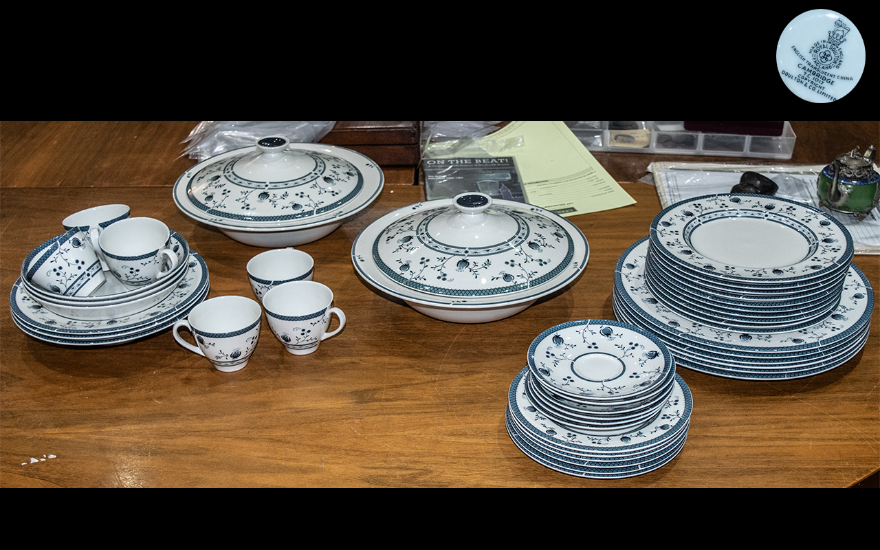 A Royal Doulton Cambridge Design Part Dinner Set to include 6 cups, 6 saucers, 6 side plates, 10,