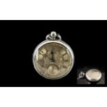 Mid Victorian Period Large and Impressive Sterling Silver Fusse Driven Open Faced Pocket Watch, With