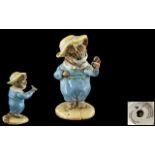 Beswick Beatrix Potter Figure ' Tom Kitten and Butterfly ' BP3C. Blue Outfit and Yellow Hat.