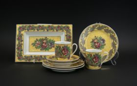 Rosenthal Classic Pearl China 'Bloomsbury', comprising a rectangular dish, two cups, two saucers and