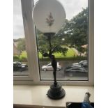 Large Art Deco Style Figural Lamp, a good quality figure of a semi-naked lady holding up the lamp,