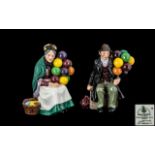 Royal Doulton Hand Painted Pair of Figures. Comprises 1/ Old Balloon Lady, HN2395.