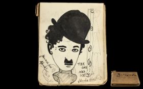 Charlie Chaplin and Many More Autograph Book, the book with wonderful pen and ink, and pencil,