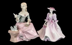 A Coalport Figure Ladies of Fashion Barbara Ann modelled by John Bromley and decorated by hand.