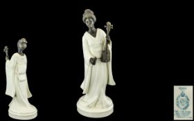 Mintons - Nice Quality Bone China and Bronze Figure ' Geisha ' MS26. c.1979. Height 10.