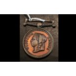Unusual Bronze Victorian Military Shooting Medal - Depicting Victorias Head on the Verso a Soldier