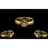 22ct Gold Attractive Single Stone Diamond Set Ring - Gypsy Setting.