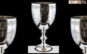 Preston Guild 1882 Victorian Period Large and Impressive Sterling Silver Cup / Trophy.