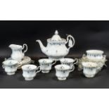 Royal Albert 'Memory Lane' Tea Service, comprising Teapot, Milk jug, sugar bowl, six cups,