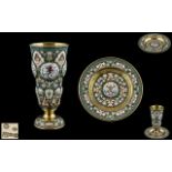 Russian Imperial Superb Quality and Heavy Silver Gilt Cloisonne Enamel Drinking Set.