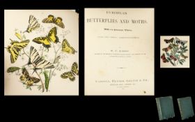 European Butterflies And Moths, Two Volumes, By W F Kirrby, Published By Cassell, Peter, Galpin & Co