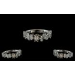 18ct White Gold Diamond Ring, Set With A Round Brilliant Cut Diamond, Illusion Set, Stamped 18ct,