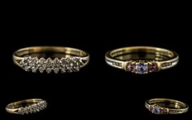 Two 9ct Gold Diamond Dress Rings,