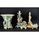 A Collection of Five Pieces of Dresden Porcelain,