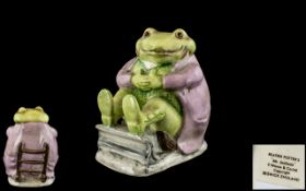 Beswick Scarce Beatrix Potter Figure ' Mr Jackson ' BP3A, Green Toad Wearing Mauve Jacket.