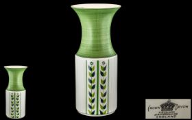 Crown Devon - Fielding's Staffordshire 1960's Art Pottery Vase with a Floral Decoration.