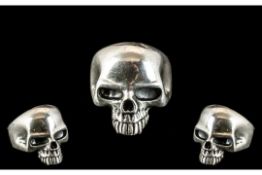 Large and Impressive Skull Ring, very well detailed throughout; a real statement piece, marked for