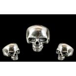 Large and Impressive Skull Ring, very well detailed throughout; a real statement piece, marked for