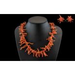 Sicilian Antique Red Coral Necklace of Natural Form. 18 Inches In length, Weight 48 grams.