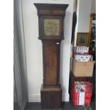 An 18th Century Oak 30 hour Long Case Clock, with a brass 11" dial with applied spandrels.