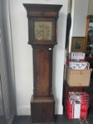 An 18th Century Oak 30 hour Long Case Clock, with a brass 11" dial with applied spandrels.