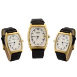 Rotary - Date Display 9ct Gold Cased Wrist Watch, with Attached Leather Strap,