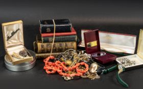 Box of Mixed Items, to include a collection of old books comprising Church Services 1871,