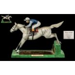 Danbury Mint Hand Painted Ltd and Numbered Edition Jockey and Horse Figure ' Desert Orchid ' Racing