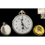 French - Stunning 18th/19th Century Silver Verge Alarm Pocket Watch Marked Berthoud A Paris,