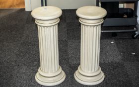 Matching Pair of Pottery Pedestals of Corinthian Form, a classical Roman style, approx.