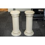 Matching Pair of Pottery Pedestals of Corinthian Form, a classical Roman style, approx.