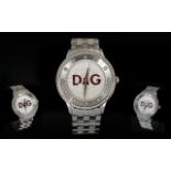 Dolce & Gabbana Unisex Prime Time Crystal Set Stainless Steel Wrist Watch, Reg. no. DW0145,