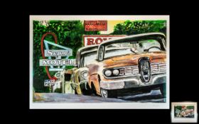 Bob Dylan Limited Edition Signed Giclee Print, titled 'Classic Car Show, Cleveland, OH; ,