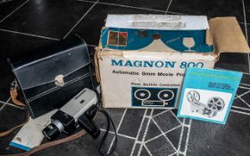 Magnon 800 Automatice 8mm Movie Projector & Screen together with Chinon Facel II video camera in