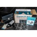 Magnon 800 Automatice 8mm Movie Projector & Screen together with Chinon Facel II video camera in